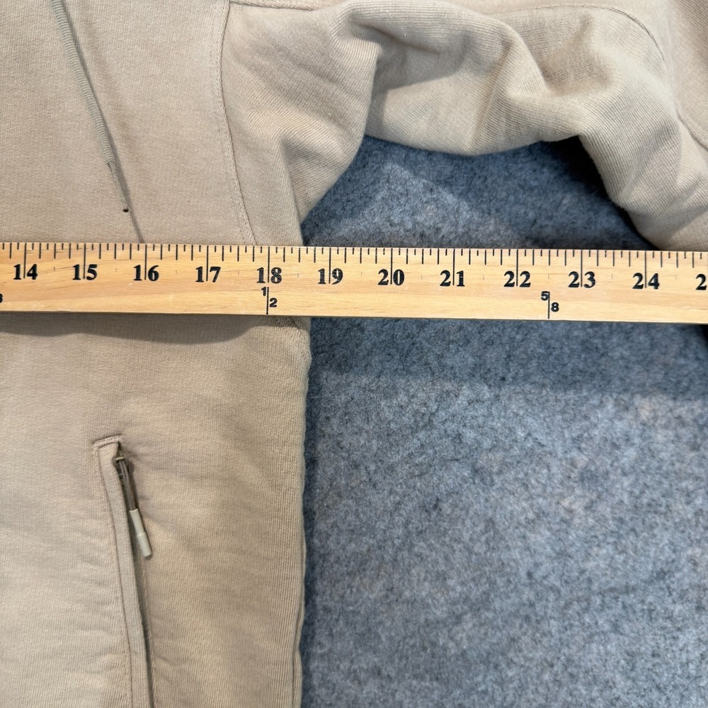 Y3 Logo Hoodie Sweatshirt Adult Small French Terry Trace Khaki *stain - Picture 8 of 14